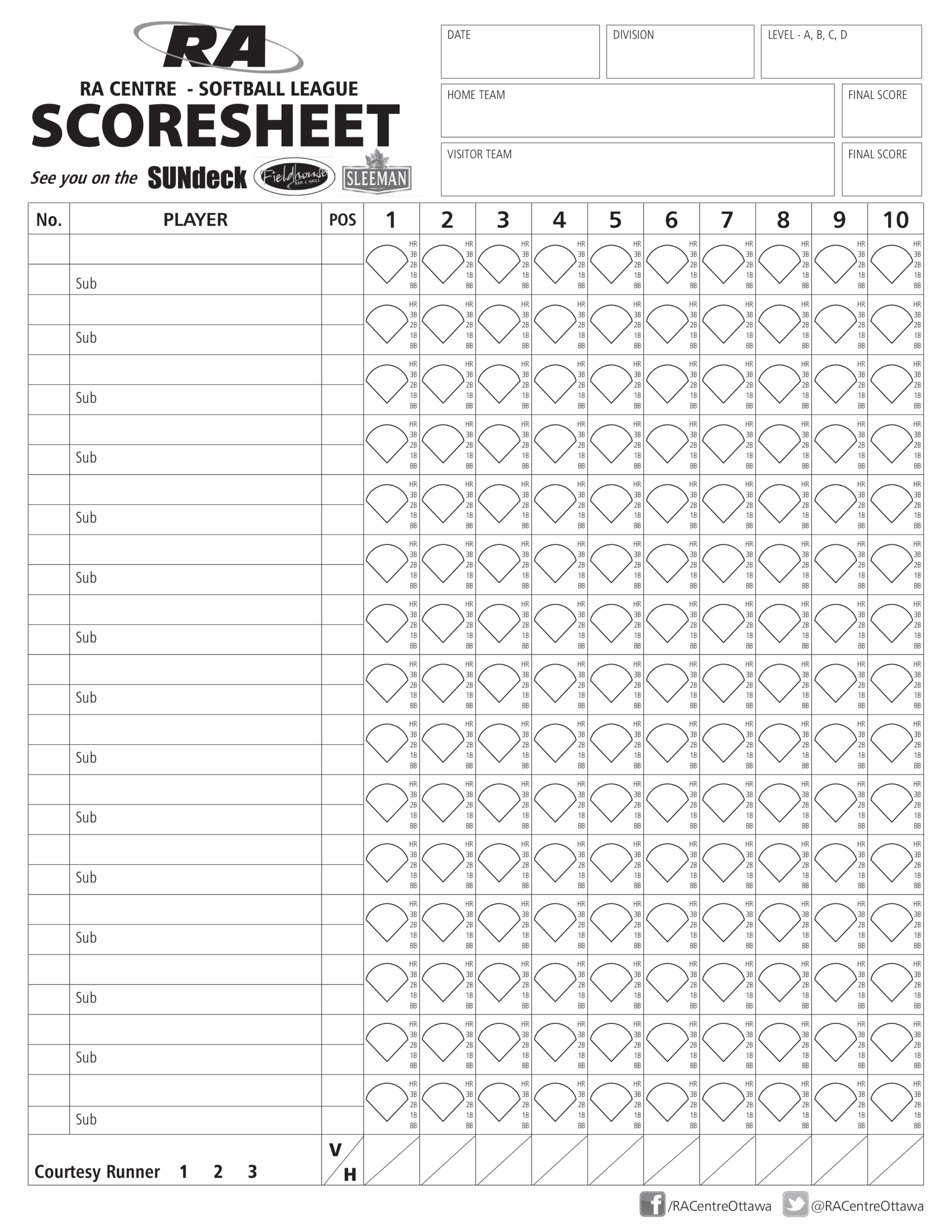 Simple Softball Score Sheet Templates At Allbusinesstemplates