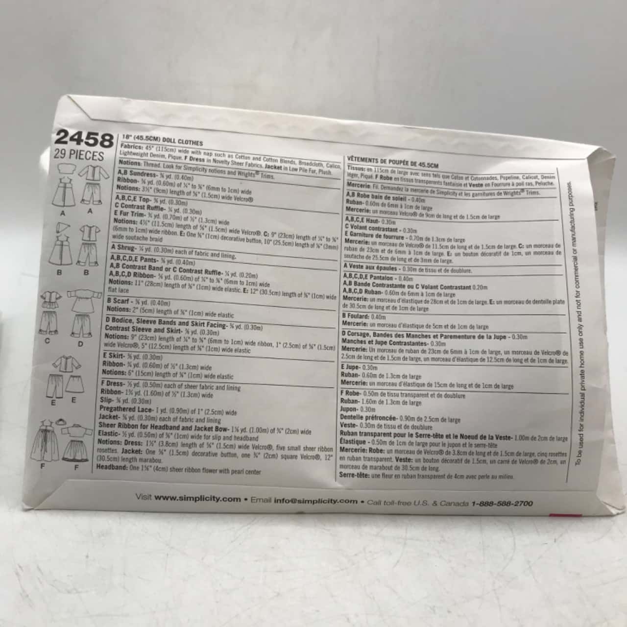 Simplicity Crafts Pattern Dolls Clothes For 12 14 16 18 U0026 20 22 Inch Dolls Intact s 