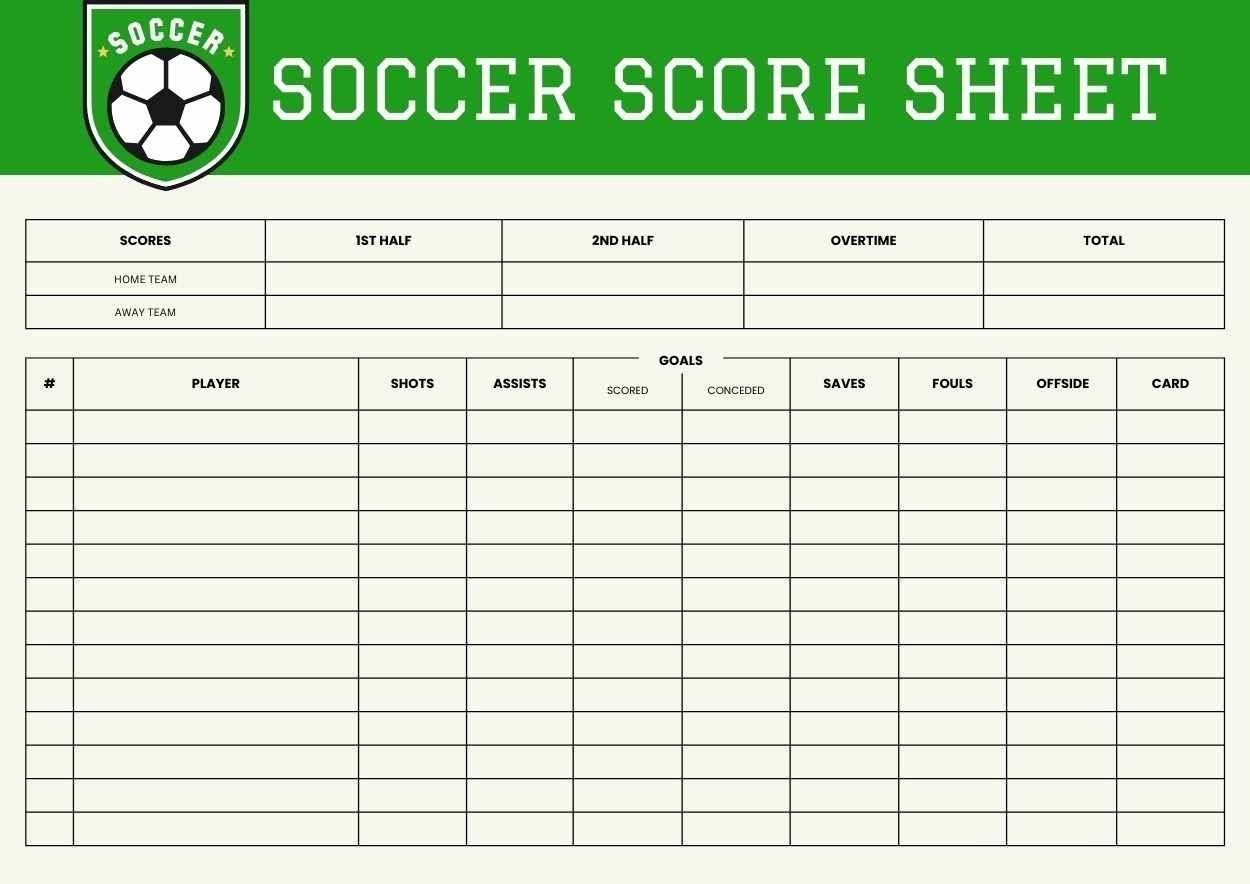 Soccer Score Sheet Free PPT U0026 Google Slides Template SlidesCarnival