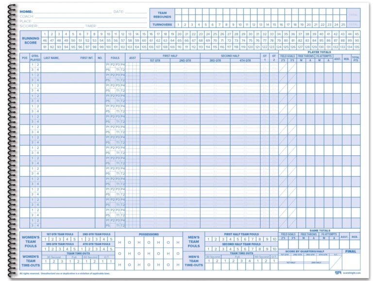 SR Basketball Scorebook Amazon in Sports Fitness U0026 Outdoors