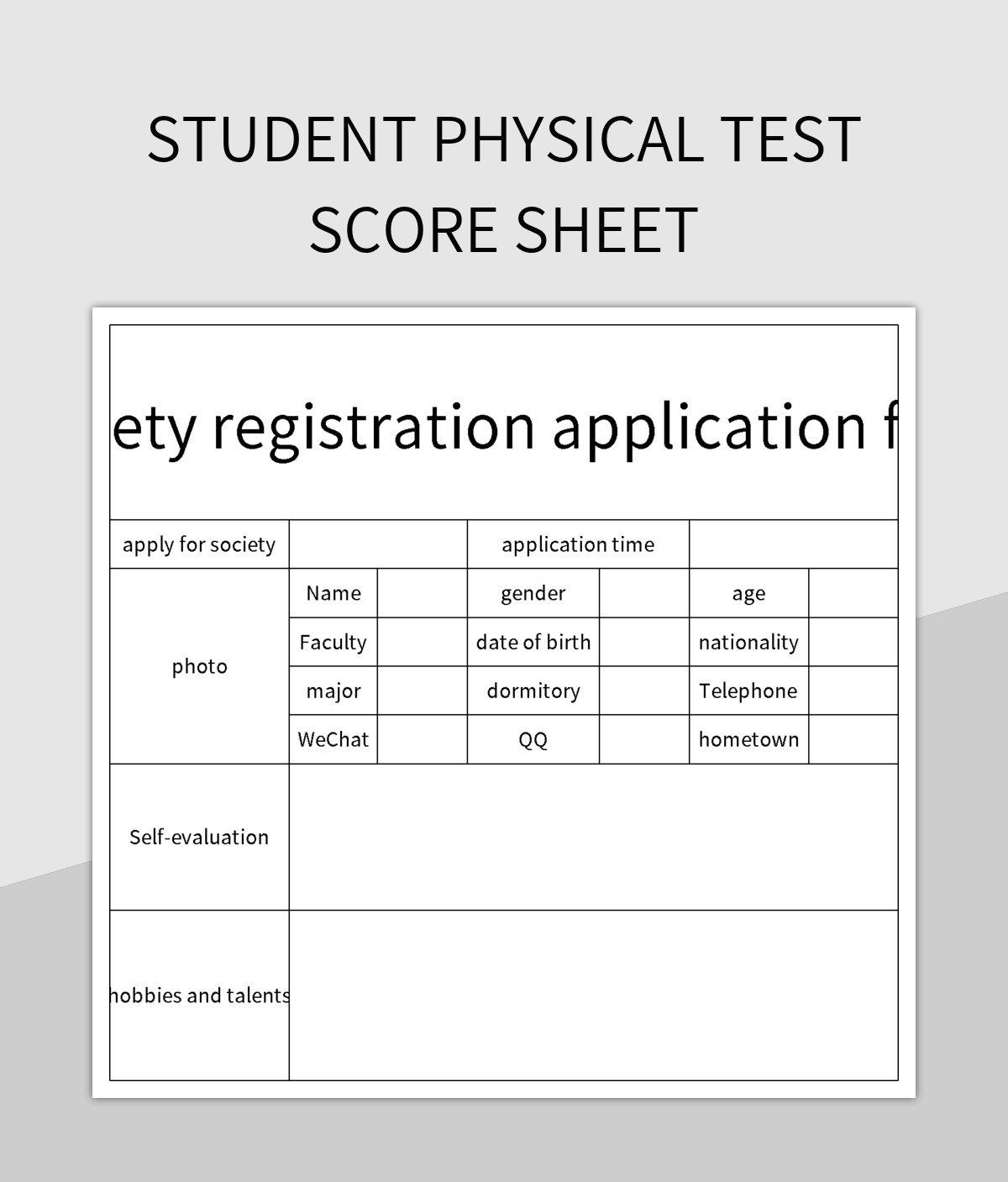 Draw A Man Test Score Sheet