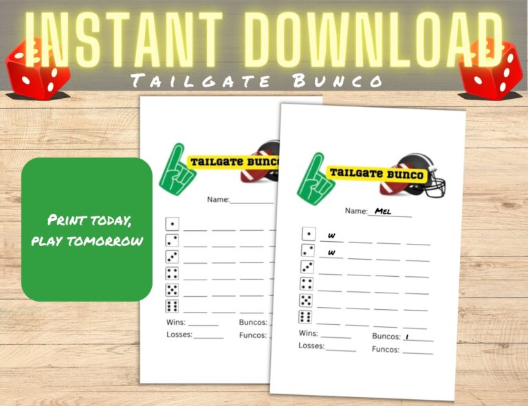 Tailgate Bunco Printable Bundle Bunco Game Night Super Bowl Bunco Football Themed Bunco Super Bowl 2025 Etsy