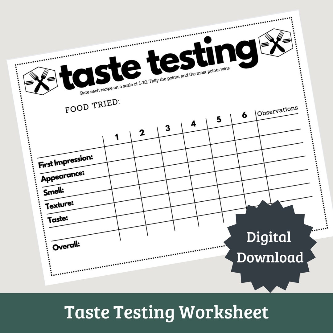 Taste Testing Printable For Cooking Competitions And Tasting Activities Etsy Taste Testing Printable For Cooking Competitions And Tasting Activities Etsy