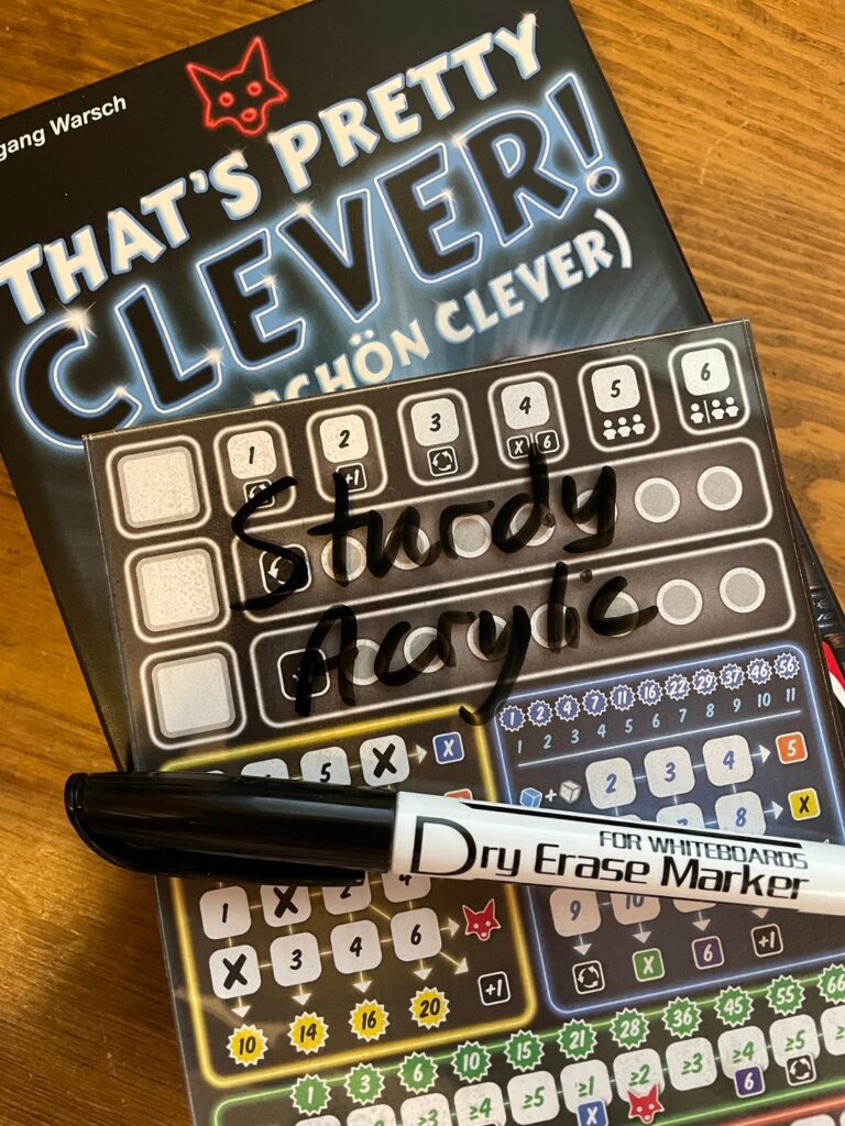 That s Pretty Clever Premium Dry Erase Score Sheet ganz Schon Clever Game Sturdy Acrylic Etsy