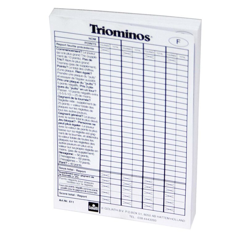 Triominos The Original Score Pad Thimble Toys