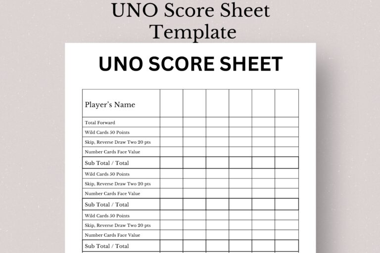 Uno Score Sheet Template Printable Uno Score Card Printable Uno Score Sheet Card Game Score Sheet Printable Uno Rules Uno Card Game Etsy