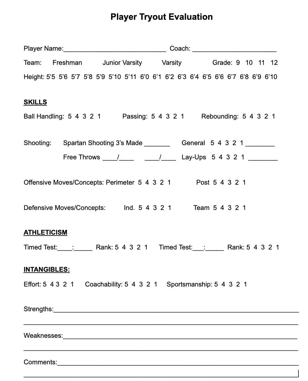 Updated Coaches Guide To Basketball Tryouts