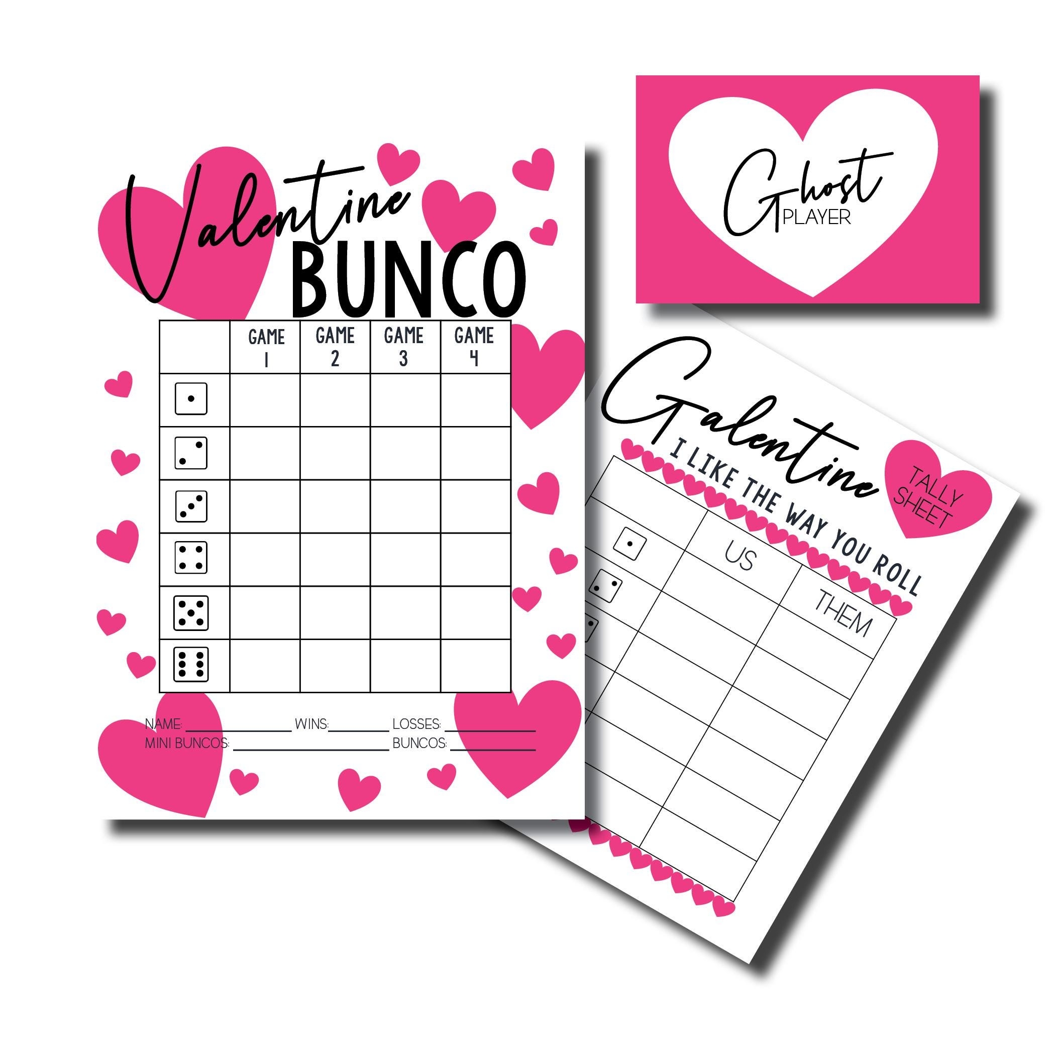 Free Valentine Bunco Score Sheets