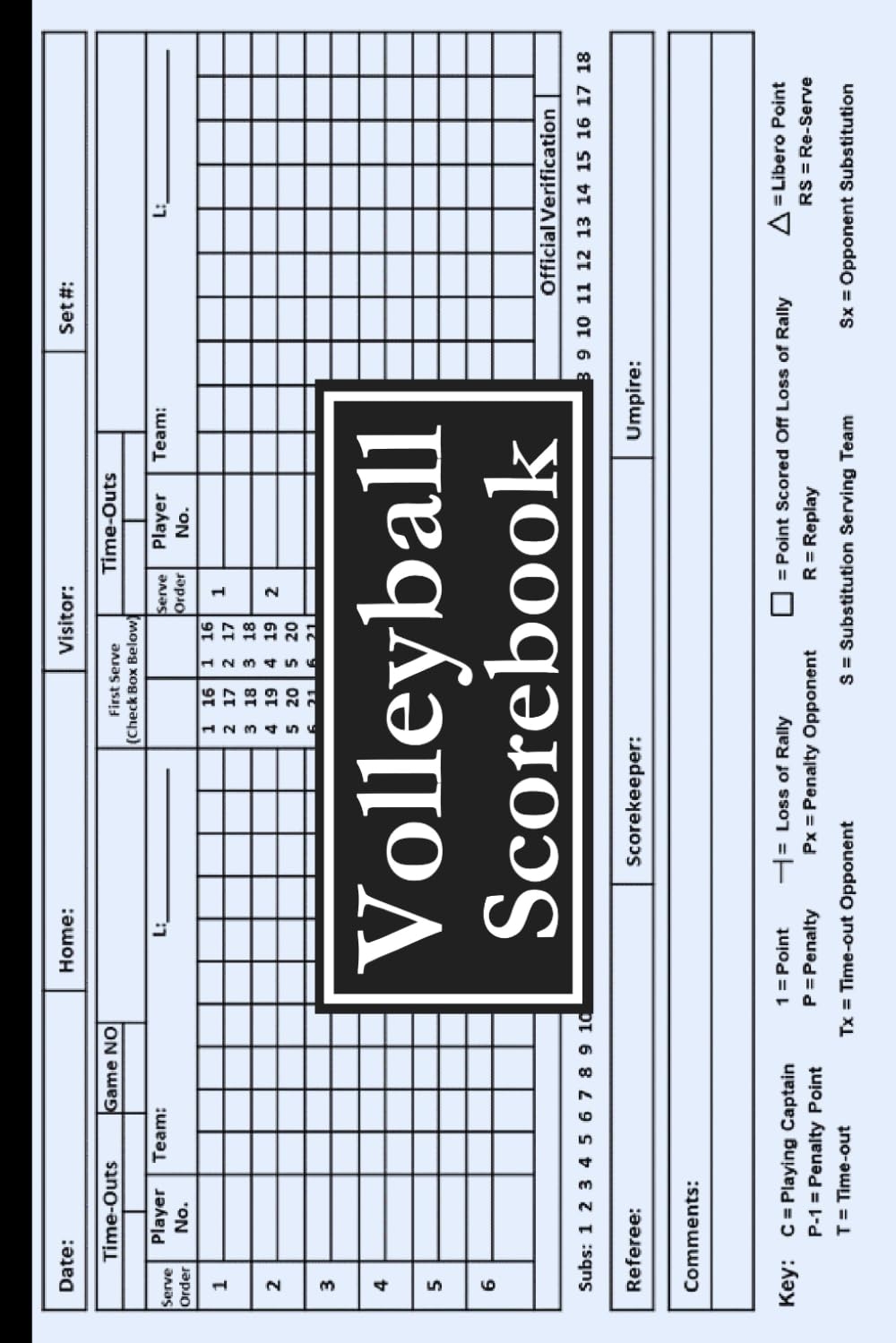Offical Volleyball Score Sheets