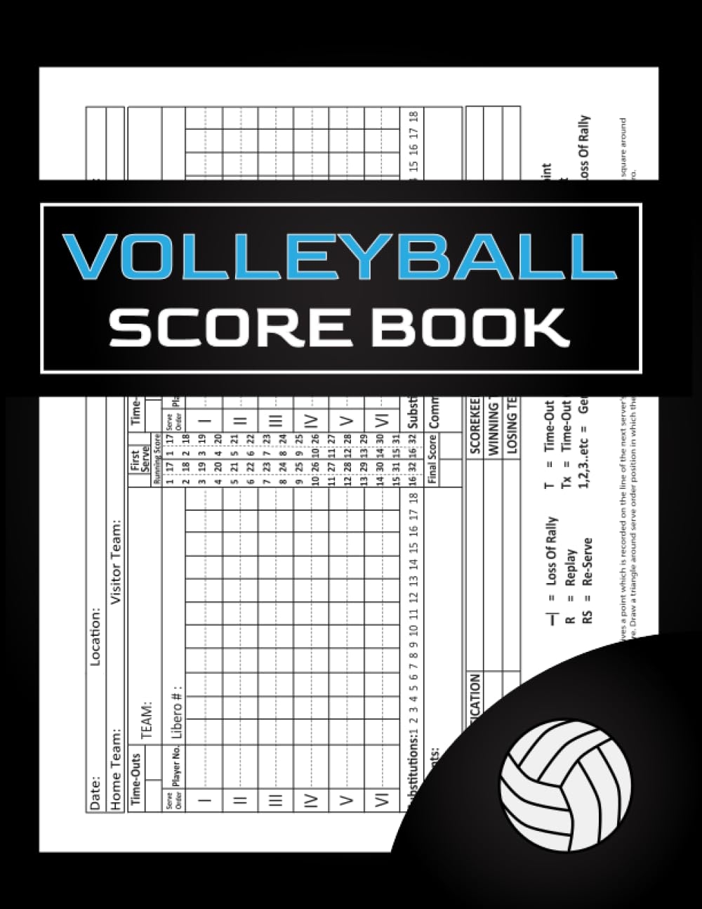 Volleyball Scorebook Volleyball Stats Book Volleyball Score 
