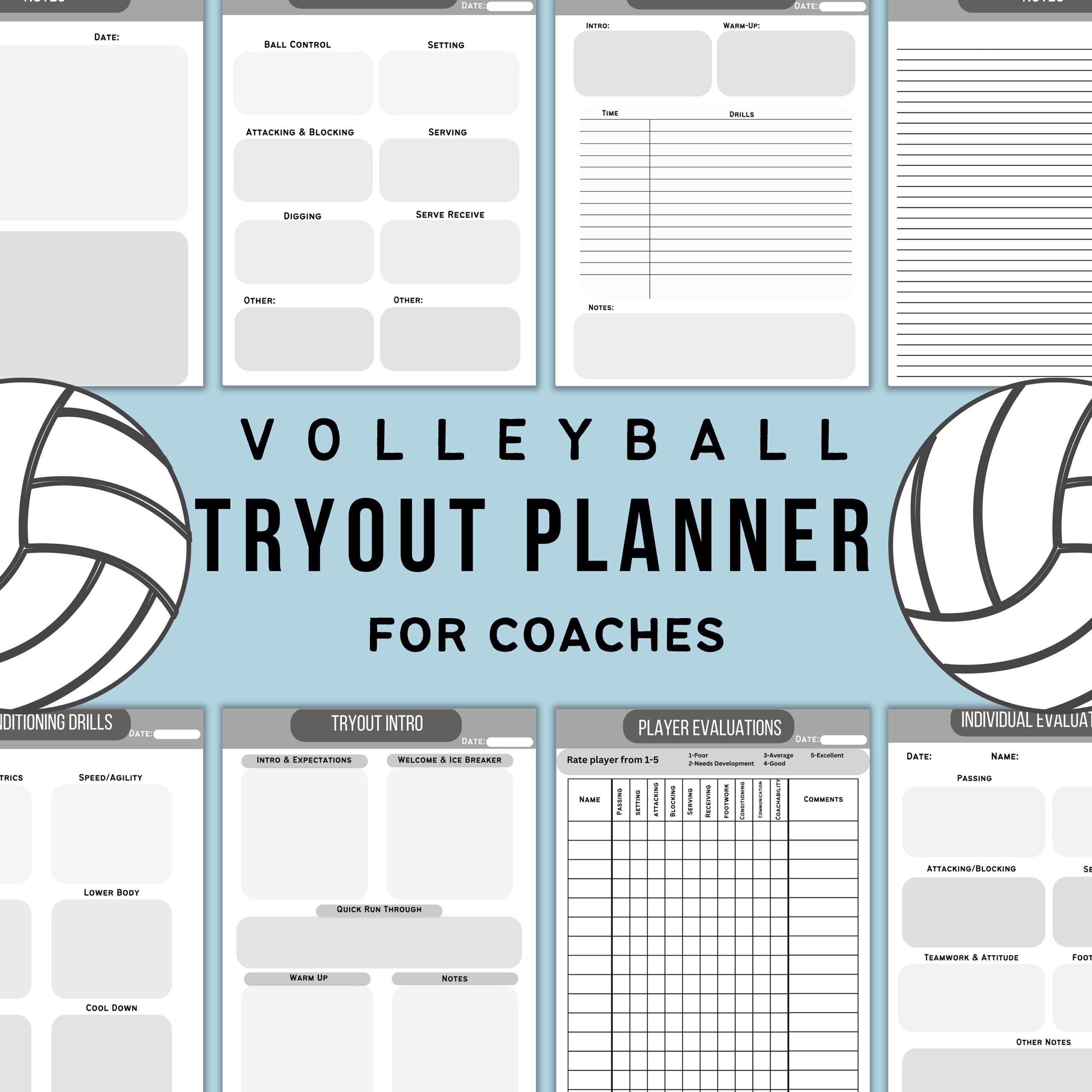 Volleyball Tryout Score Sheet Volleyball Tryout Score Sheet