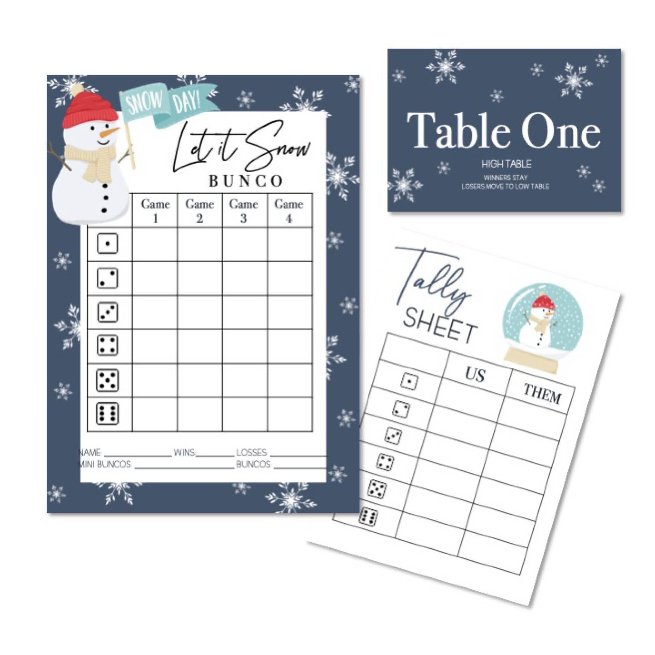 Winter Bunco New Year Bunco Printable Bunco Game Bunco Score Winter Bunco New Year Bunco Printable Bunco Game Bunco Score