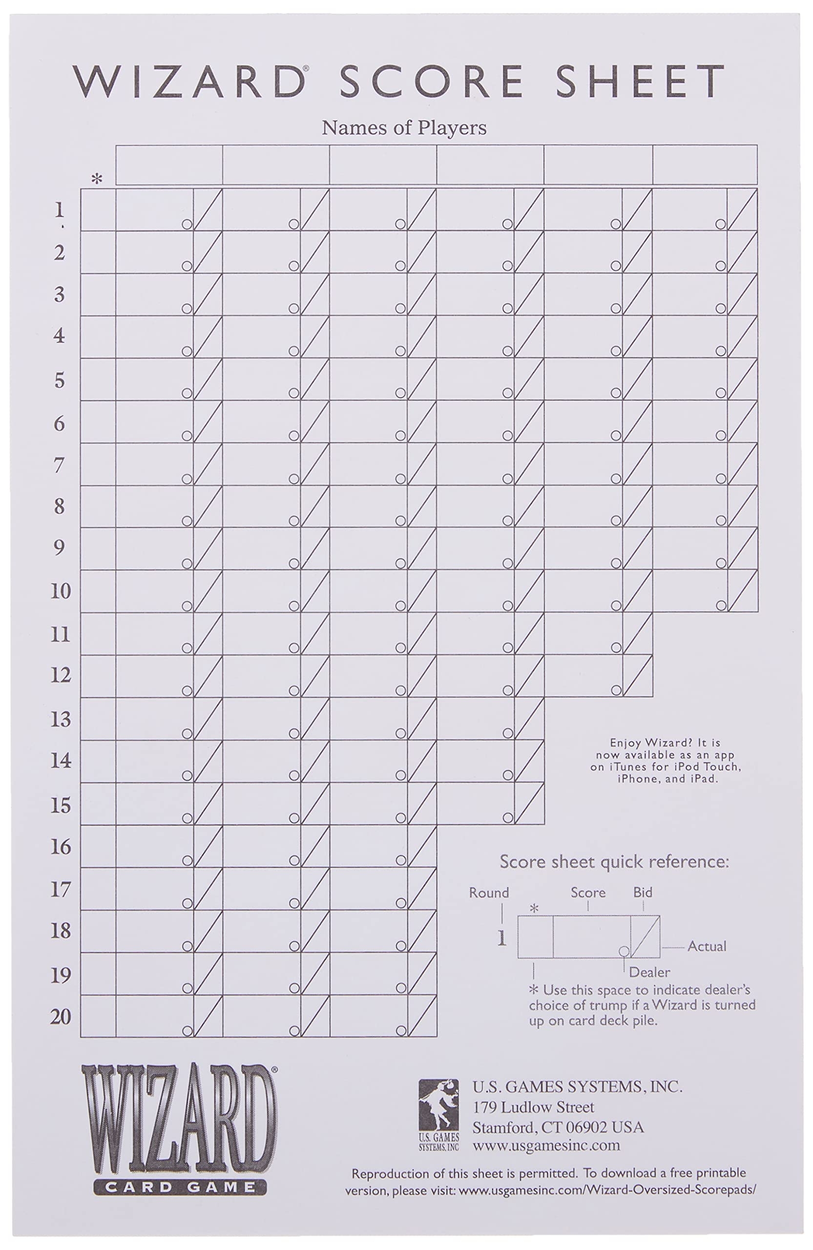 Wizard Oversized Scorepads U S Games Systems 9781572817081 Amazon Books