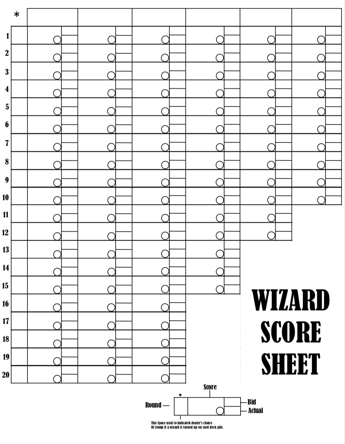 Wizard Score Card Wizard Scoresheet Wizard Score Pads Printable File PDF Download 8 5x11 Etsy