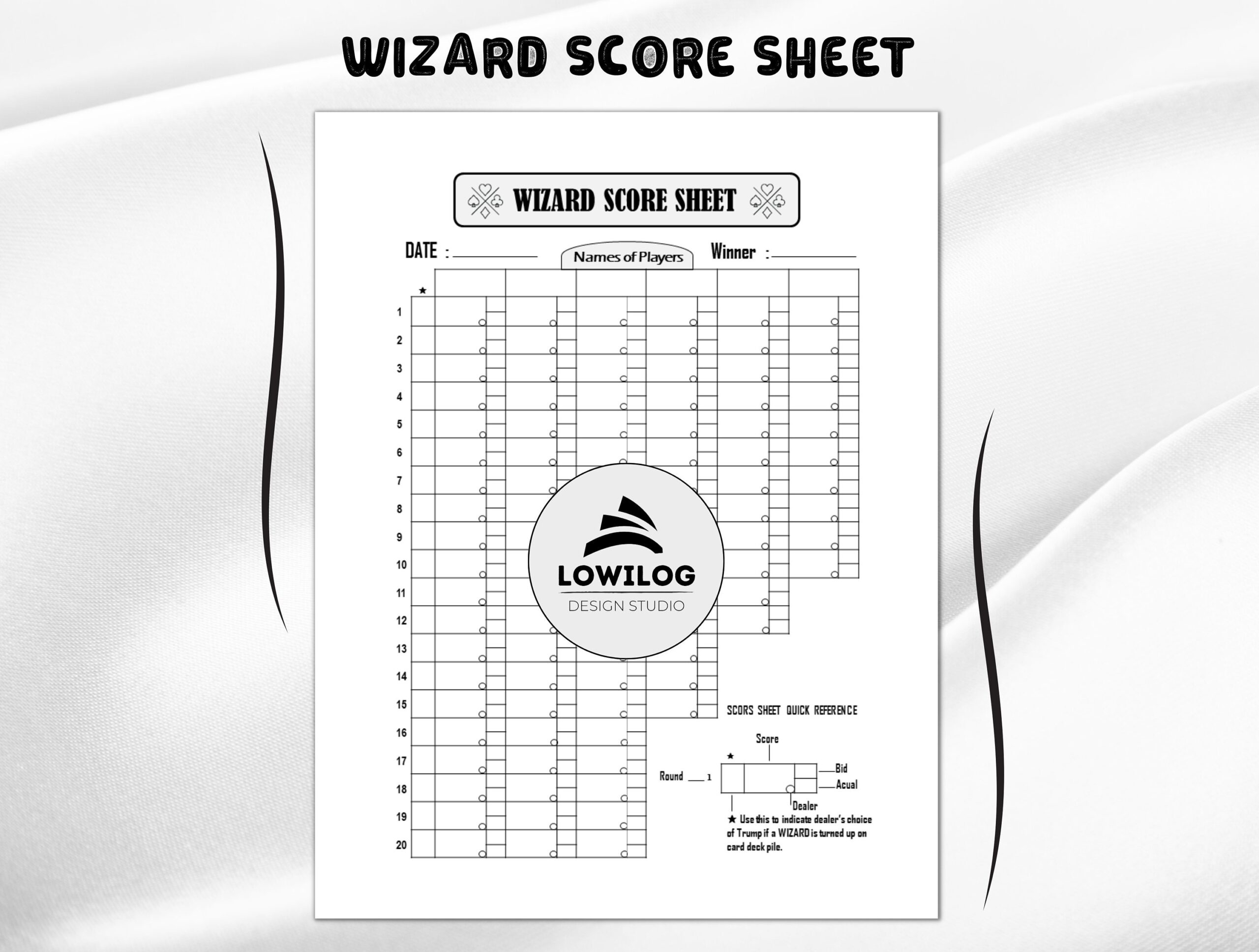 Printable Wizard Score Sheet Pdf