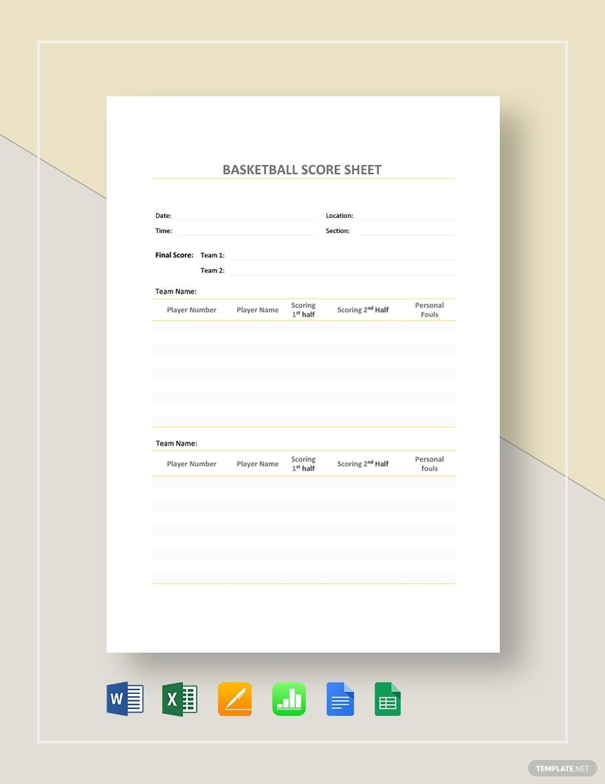 Wrestling Score Sheet Template In Word Pages Google Docs PDF 
