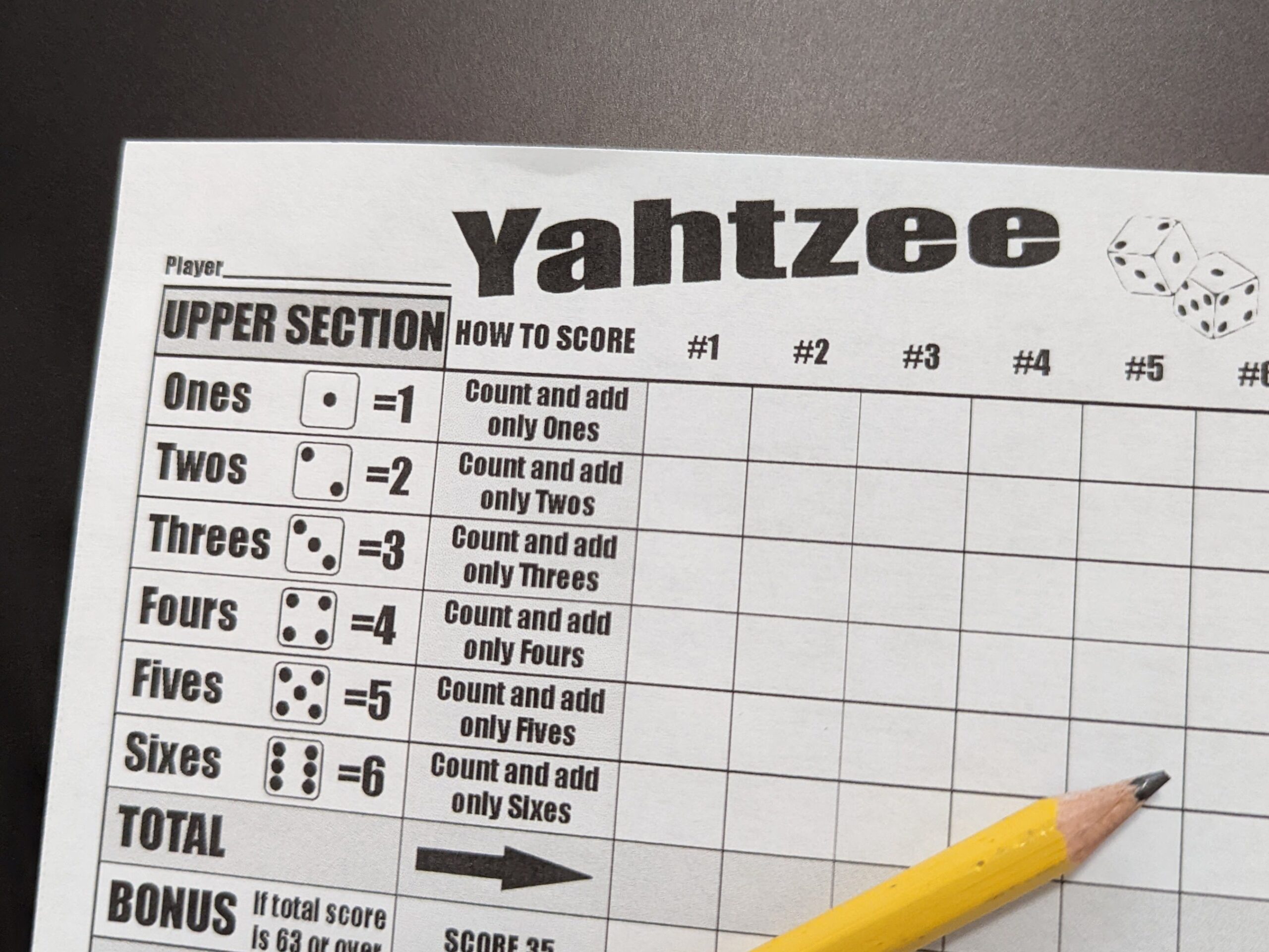 Yahtzee Printable Score Cards Yahtzee Score Sheets Yahtzee Score Pad Print Your Own Dice Game Etsy
