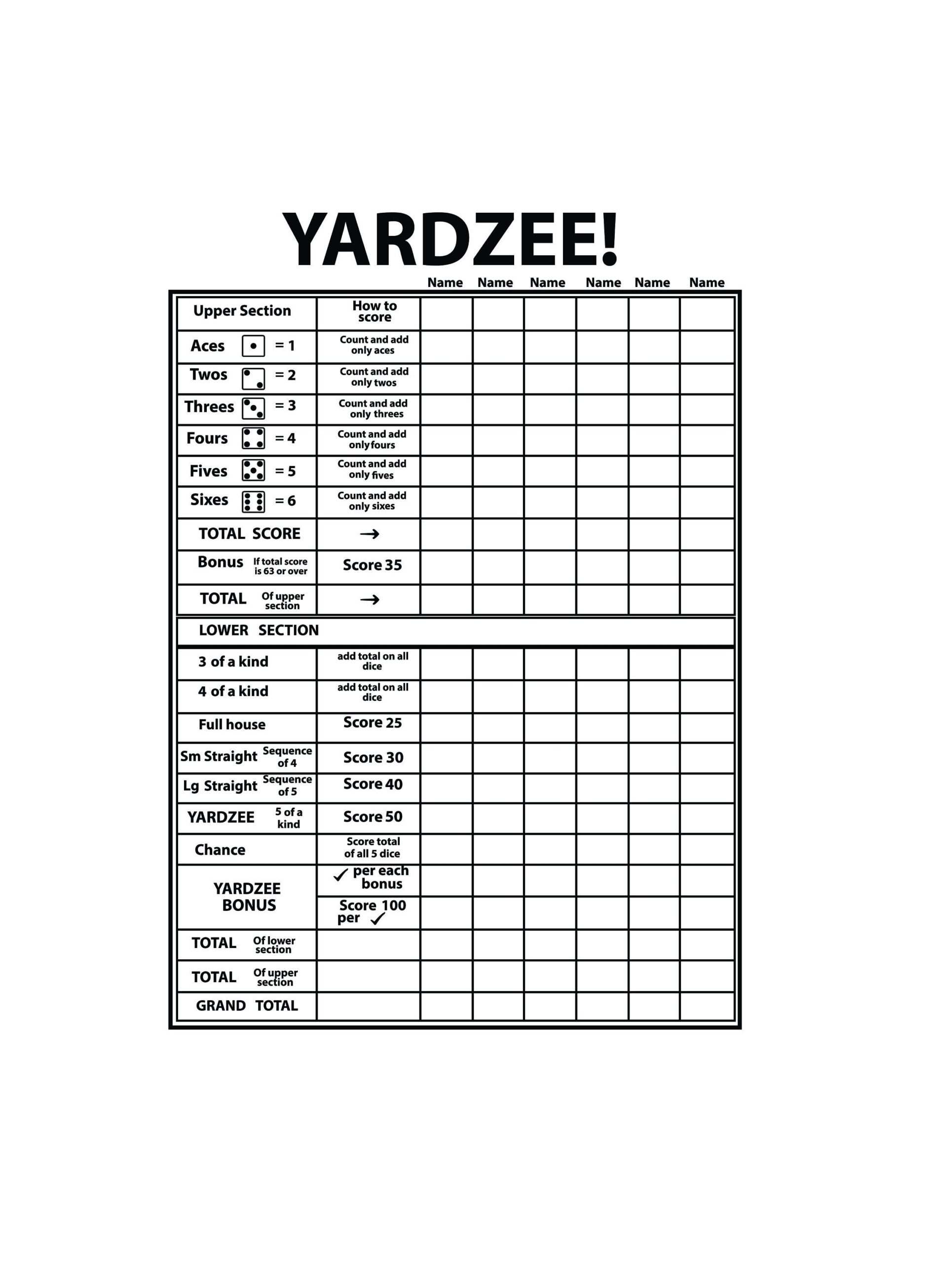 YARDZEE SCORE CARD Svg Yardzee Scorecard Svg Files Yardzee Multi player Score Sheet YARDZEE SCORE CARD Svg Yardzee Scorecard Svg Files Yardzee Multi player Score Sheet